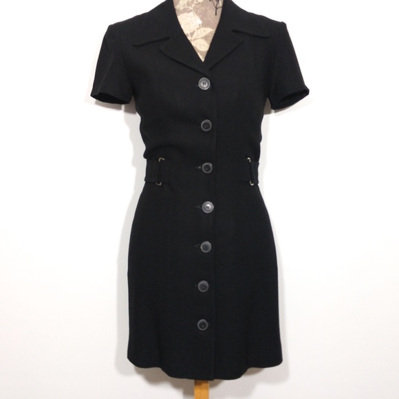 bebe Dresses & Skirts - bebe Dress Sz 2 Black Tunic Button Up LBD